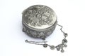 Silver jewelry box with a neckless