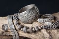 Silver jewelry Royalty Free Stock Photo