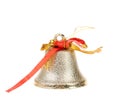 Silver jingle bell. Royalty Free Stock Photo