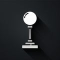 Silver Joystick for arcade machine icon isolated on black background. Joystick gamepad. Long shadow style. Vector Royalty Free Stock Photo