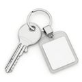 Silver key with blank tag Royalty Free Stock Photo