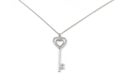 Silver key pendant necklace Royalty Free Stock Photo