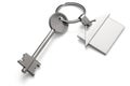 Silver keys with house keychain for home isolated on transparent white background Royalty Free Stock Photo