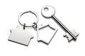 Silver keys with house keychain for home isolated on transparent white background Royalty Free Stock Photo