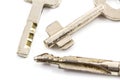 Silver keys isolated Royalty Free Stock Photo