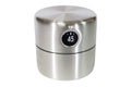 Silver kitchen cooking timer on white