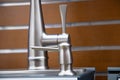 silver kitchen taps Royalty Free Stock Photo