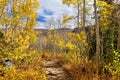 Silver Lake by Solitude and Brighton Ski resort in Big Cottonwood Canyon. Panoramic Views from the hiking and boardwalk trails of Royalty Free Stock Photo