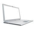 Silver laptop angle view