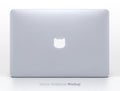 Silver laptop back view realistic mockup. Vector Royalty Free Stock Photo