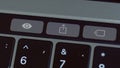 Silver laptop with black keybord details. Action. Close up of a new modern laptop, concept of technological progress and