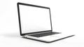 Silver Laptop with Blank Screen Isolated on Transparent Background, Ideal for Mockups and Digital Presentations Royalty Free Stock Photo