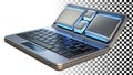Silver laptop computer, modern device, technology gadget, sleek notebook png transparent image Generative AI Royalty Free Stock Photo