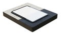 Silver Laptop on Dark Grey Platform Royalty Free Stock Photo