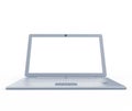 Silver laptop front view