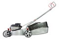 Silver lawn mower. Royalty Free Stock Photo