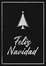 A silver leaf and black leather effect festive FELIZ NAVIDAD typographical graphic illustration with black leather background