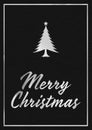 A silver leaf and black leather effect festive MERRY CHRISTMAS typographical graphic illustration with black leather background