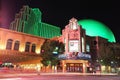 Silver Legacy resort and casino at night with moving lights from