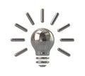 Silver Light Bulb Icon 3d illustration