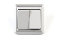 Silver light switch Royalty Free Stock Photo
