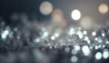 Silver lights background texture abstract Christmas. Beautiful bright winter sparkle white bokeh, 3d rendering of Royalty Free Stock Photo