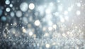 Silver lights background texture abstract Christmas decoration. Beautiful bright winter sparkle white bokeh, 3d rendering of Royalty Free Stock Photo