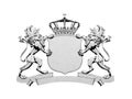 Silver lion crest banner Royalty Free Stock Photo