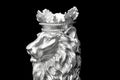 Silver Lion King of animals on black background Royalty Free Stock Photo