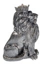 Silver Lion Statue right view Royalty Free Stock Photo