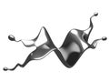 Silver liquid abstract shiny splash Royalty Free Stock Photo