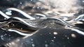 Silver liquid chrome background , shiny metal waves