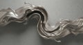 Silver liquid splash wave fluid motion against concrete background abstract art Royalty Free Stock Photo