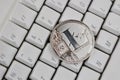 Silver Litecoin coin Royalty Free Stock Photo