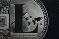 Silver Litecoin Coin macro shot