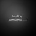 Silver Loading icon isolated on black background. Progress bar icon. Long shadow style. Vector Royalty Free Stock Photo