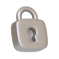 Silver locked padlock isolated on white background Royalty Free Stock Photo