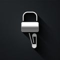 Silver Lockpicks or lock picks for lock picking icon isolated on black background. Long shadow style. Vector