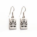 Silver Lotus Drop Earrings: Ndebele-inspired Motifs With Imaginative Symbolism