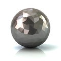 Silver low poly abstract 3d sphere