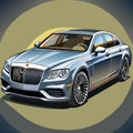 Silver Luxury Car Illustration Royalty Free Stock Photo