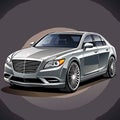 Silver Luxury Car Illustration Royalty Free Stock Photo