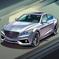 Silver Luxury Car Illustration Royalty Free Stock Photo