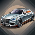 Silver Luxury Car Illustration Royalty Free Stock Photo