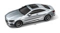 Silver luxury coupe car on white