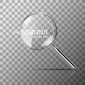 Silver Magnifying glass, transparent vector illustration Royalty Free Stock Photo
