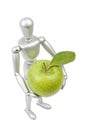 Silver mannequin human model with apple Royalty Free Stock Photo