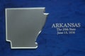 Silver Map of Arkansas Royalty Free Stock Photo