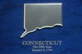 Silver Map of Connecticut Royalty Free Stock Photo