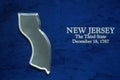 Silver Map of New Jersey Royalty Free Stock Photo